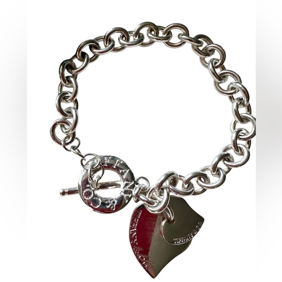 Tiffany & Co. Silver Double Hearts Toggle Bracelet - Picture 2 of 7